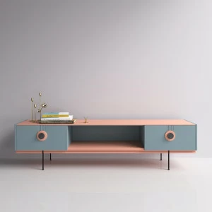 Тумба под телевизор розово-голубая Lago BRAGIN DESIGN LIVING 00-3974649 Голубой;розовый