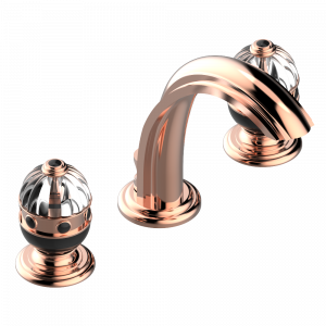 U1V-151M Смеситель устанавливаемый на борту раковины на три отверстия с донным клапаном. Для мрамора Thg-paris Cheverny Розовое золото