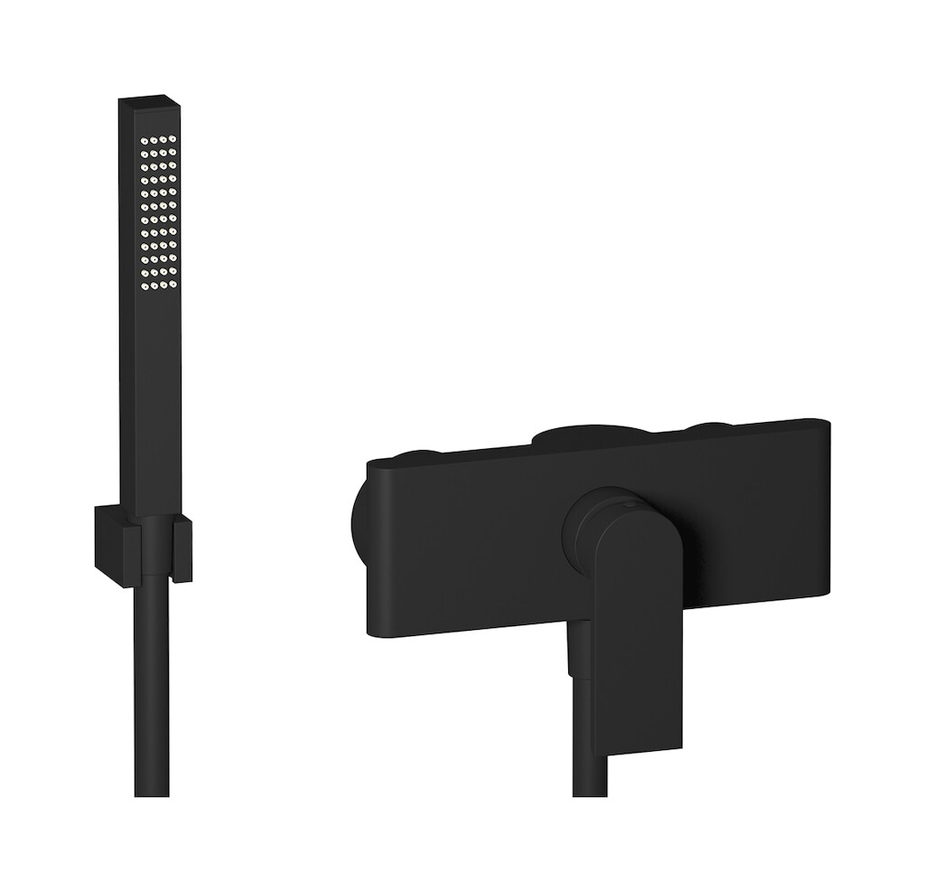 Встроенный смеситель для душа в комплекте с душевым гарнитуром. WE ARE IB k3350np Matt Black K3