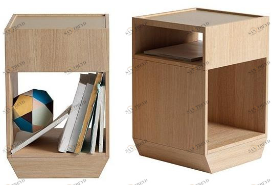 ASPLUND Квадратный журнальный столик из фанерованной древесины на колесиках с контейнерным отсеком sun-id-1413817