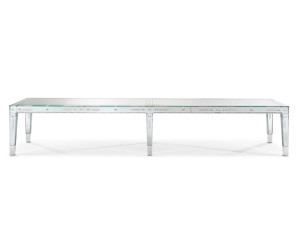 Прямоугольный стол из дерева и стекла