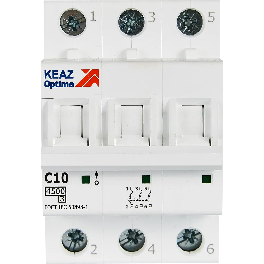 Автоматический выключатель КЭАЗ Opti Din BM63 3P 10А для надежной защиты электросети 89206648 STLM-1431051 - Вид №1