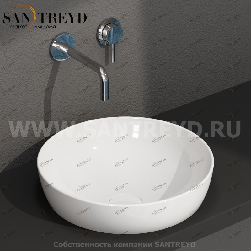 B6T38BI Встроенная раковина под столешницу круглая Ceramica Globo T-EDGE