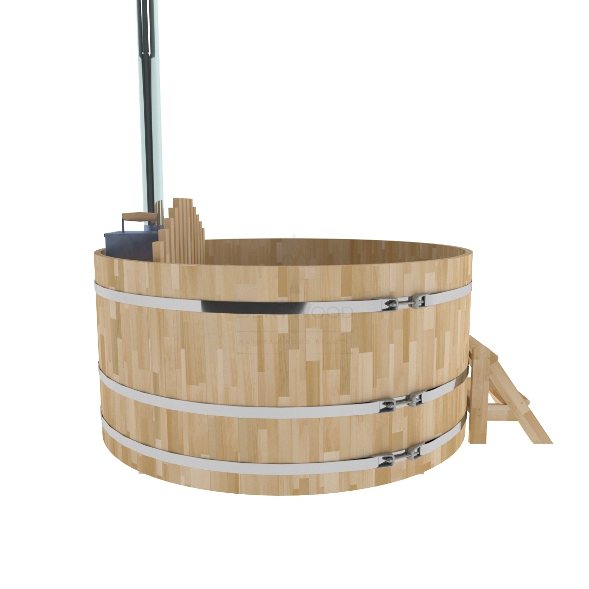 2115 Фурако из кедра D=2.1 с внутренней печкой. Высота 1,0м. Исполнение "Сращенная". Alyarus  - Вид №1