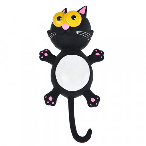 ПР0047762 Игрушка для собак Кошка с пищалкой 24х11х6см латекс черная Foxie