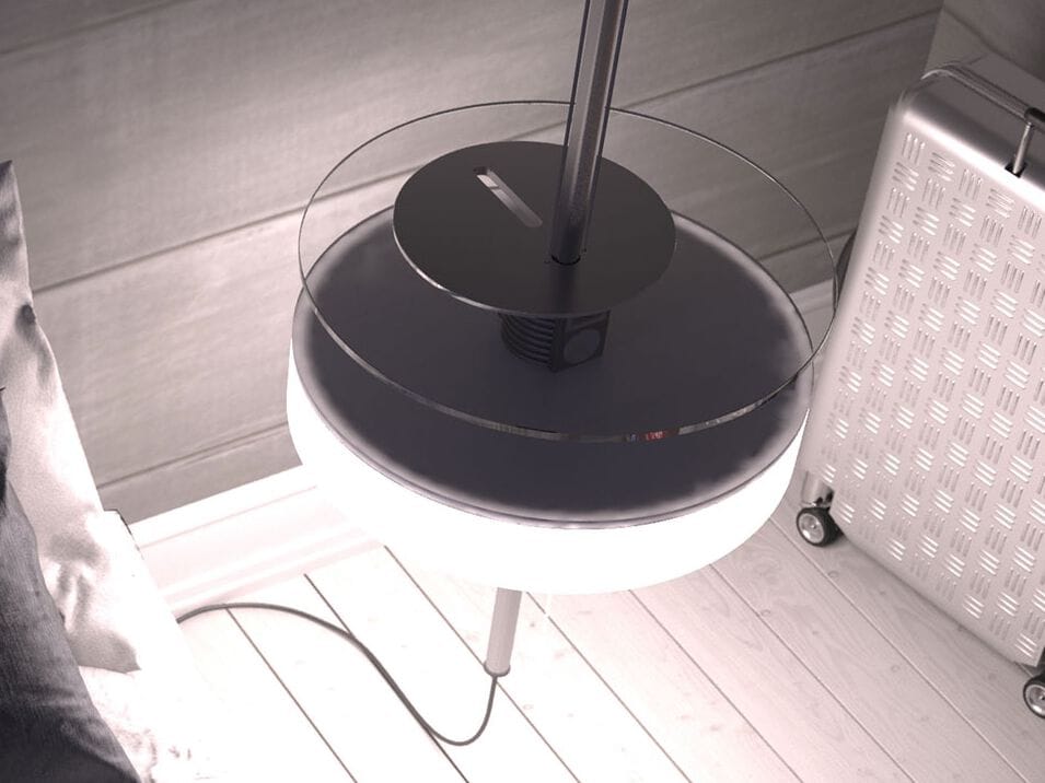 Круглая прикроватная тумбочка со встроенным освещением и динамиками Concepticon LIT-O ARCH-00045662