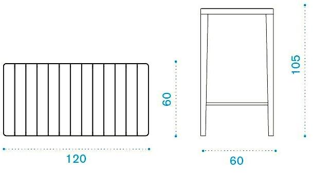 Ethimo Прямоугольный высокий садовый стол из тика Laren sun-id-1477080 - Вид №2