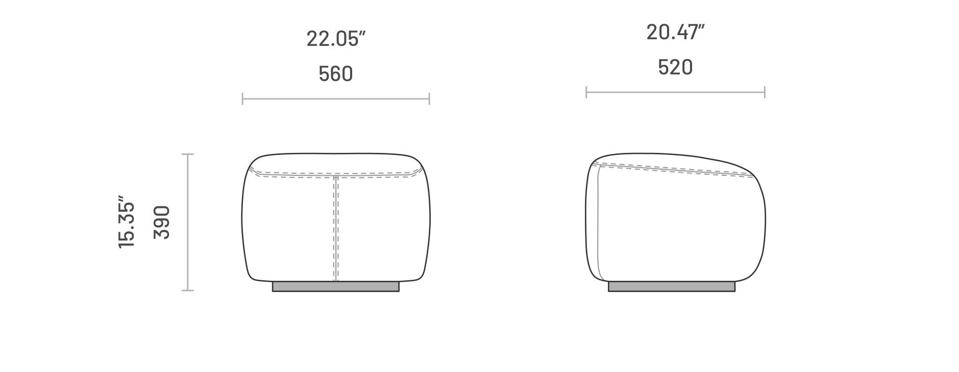 Прямоугольный пуф из ткани Domkapa Александр ARCH-00043258 - Вид №4