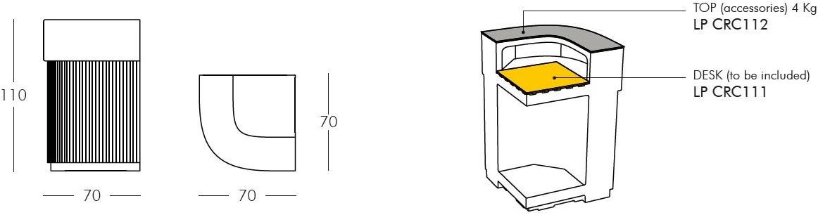 SLIDE Барная стойка с подсветкой из полиэтилена и hpl Cordiale sun-id-1400660 - Вид №8