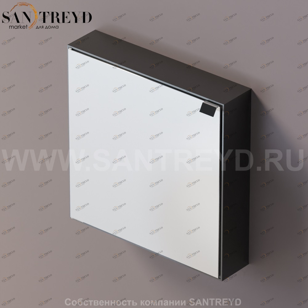 Agape 4x4 Шкаф с зеркалом 60 см в коробе из крашеного алюминия черный A4X4293E