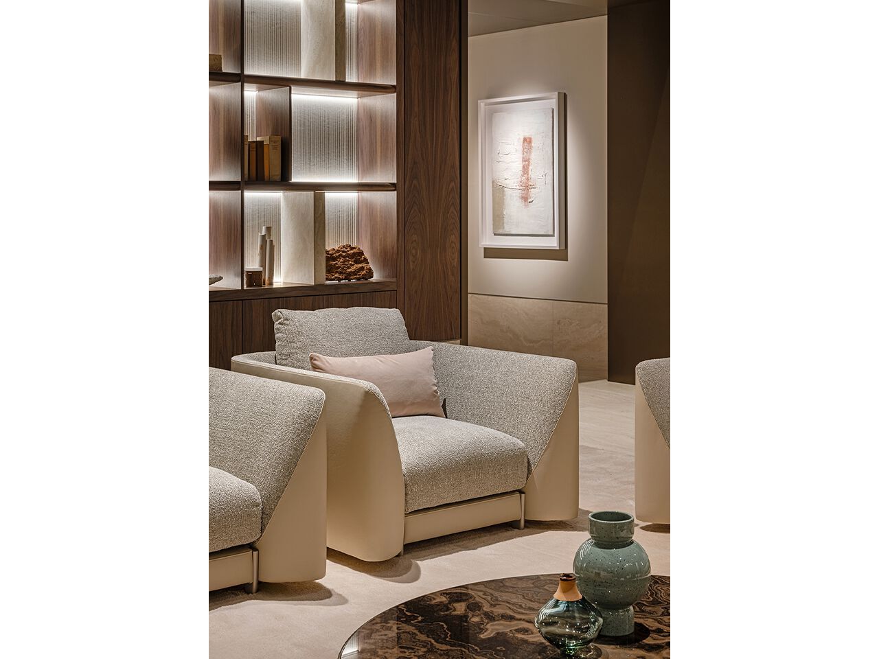 Ткань и кожа кресло для жизни Turri Joel ARCH-00129128 - Вид №4