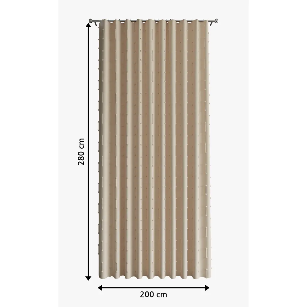 Штора MIAMOZA Даниэла 200x280 см бежевая рогожка 89405535 STLM-1570604 - Вид №2