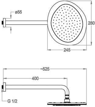 Fir Italia Настенная хромированная душевая лейка Soffioni doccia 9370934 - Вид №1