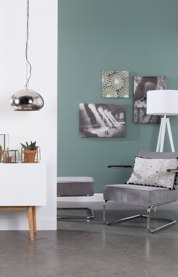 Кресло Lounge Ridge Rib с подлокотниками, серое Zuiver 3100015 - Вид №9