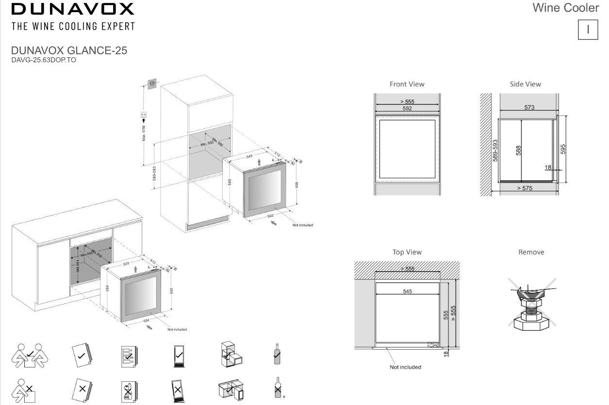5342456 Встраиваемый винный шкаф Dunavox DAVG-25.63DOP.TO черный STDN-0150427 - Вид №2