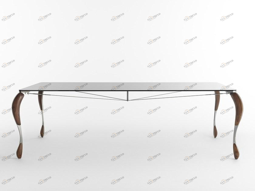 Casamania & Horm Прямоугольный стол из нержавеющей стали и стекла sun-id-1412436