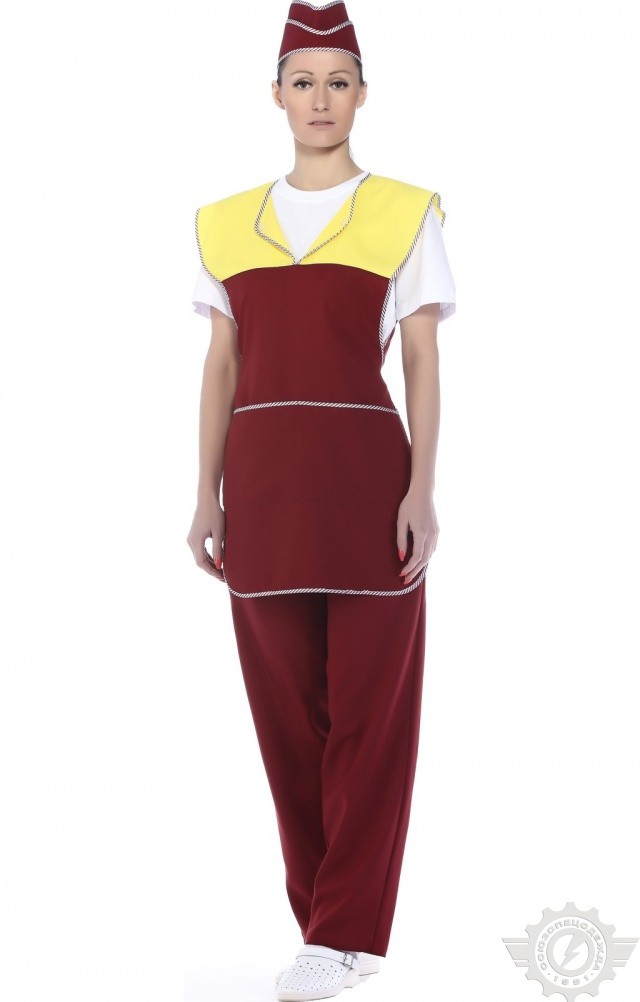 64413 Комплект "Людмила" бордо  Одежда для обслуживающего персонала  размер 56-62 Спецодежда  - Вид №8