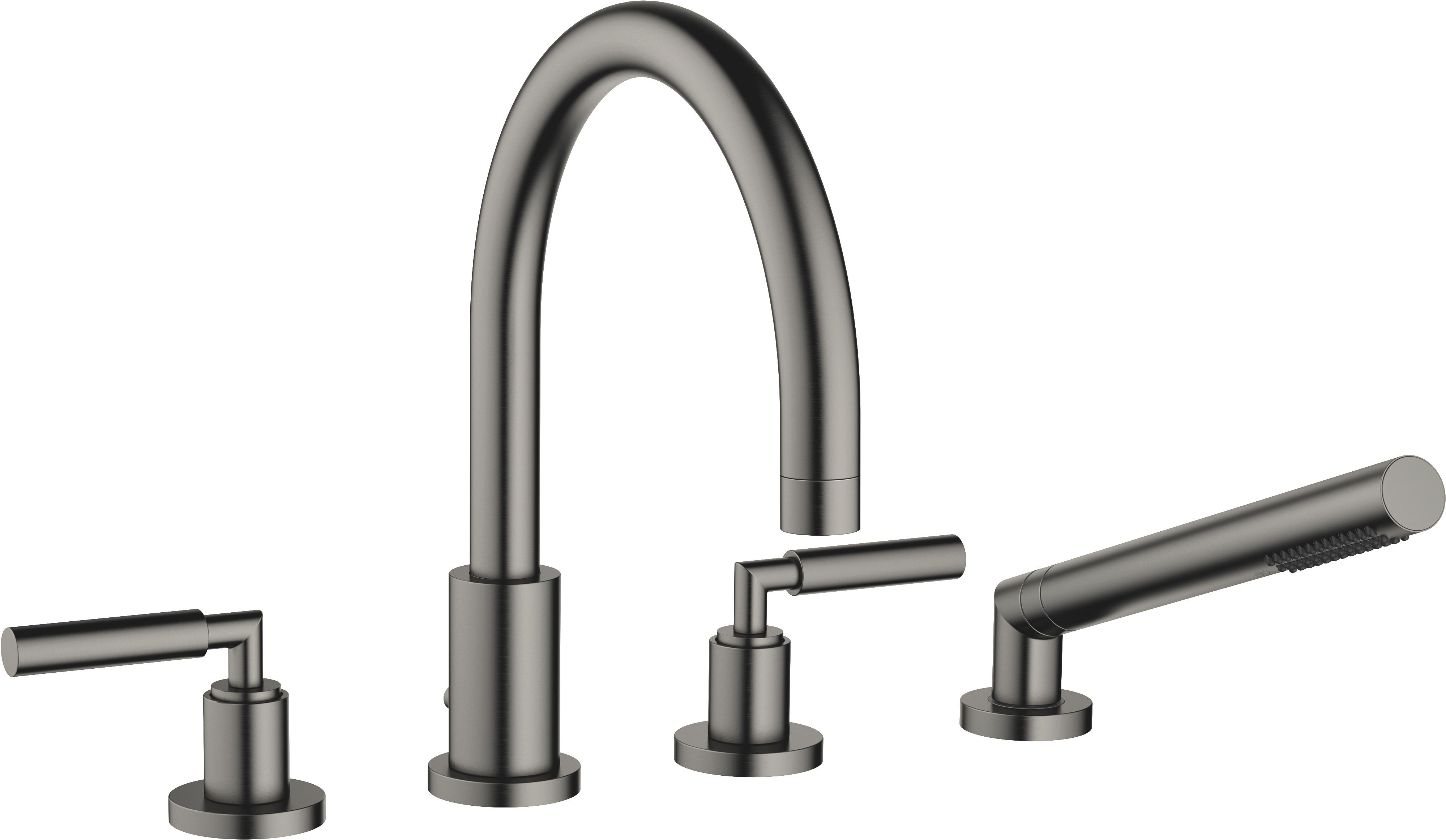 TARA Душевой набор для ванны, для установки на край ванны или на край плитки - матовая темная платина