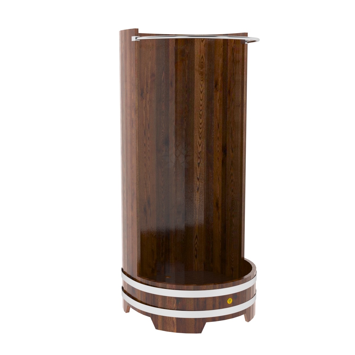 136 Душевая кабина с держателем для шторки (лиственница морёная премиум) Alyarus 