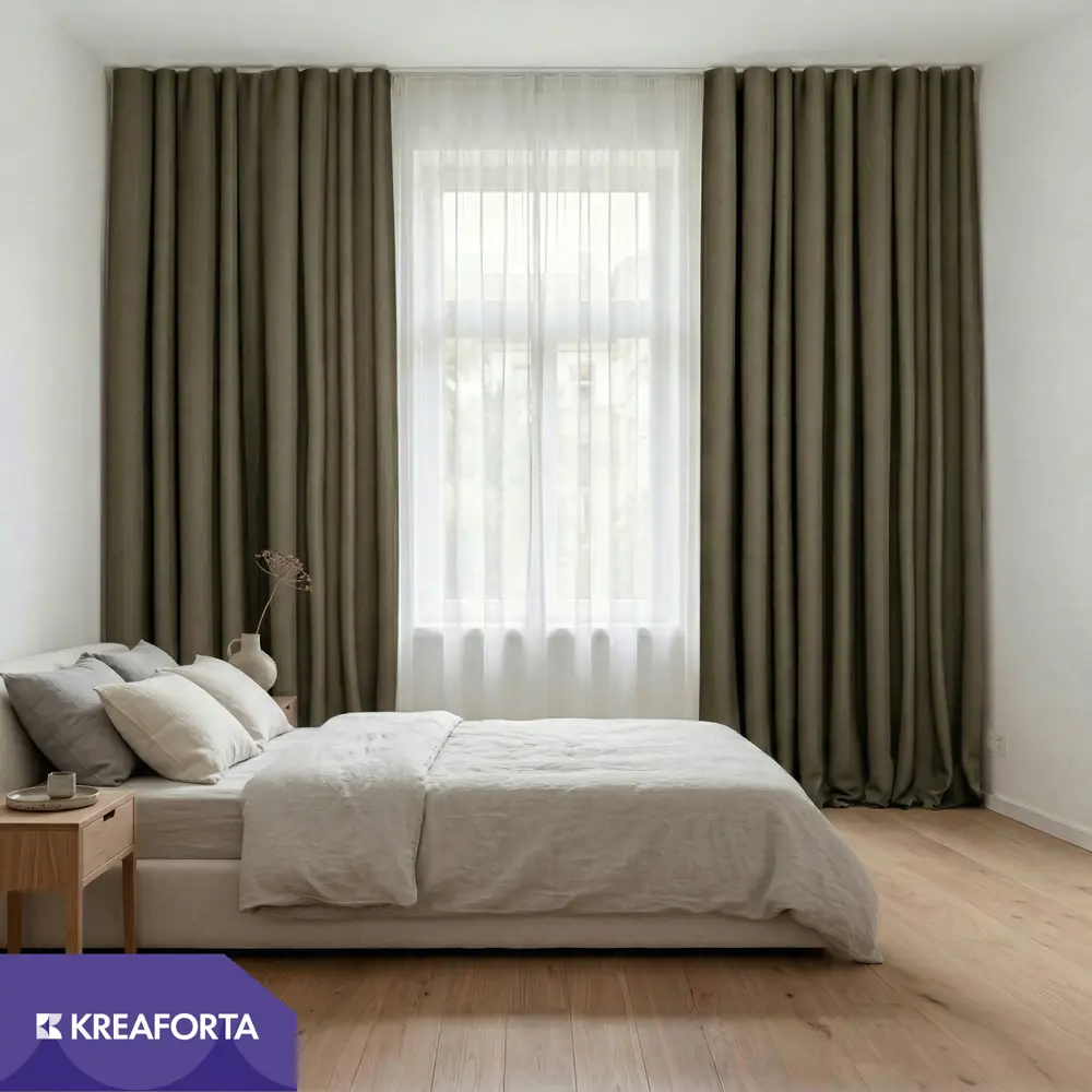 Штора на ленте со скрытыми петлями блэкаут KREAFORTA Sawan 150x300 см цвет коричневый 89431710 STLM-2204283  - Вид №13