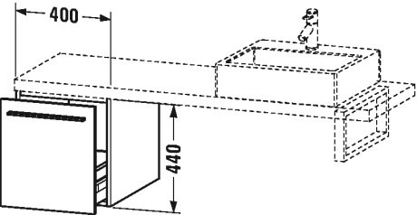 XL543105353 Шкафчик для консоли X-Large #XL5431 400 x 548 мм Каштан темный, декор Duravit - Вид №1