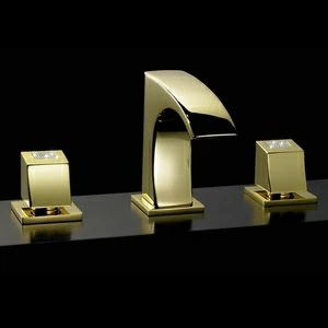 Смеситель для раковины на 3 отверстия с клапаном клик-клак 59.075G MAIER SKIP DIAMOND