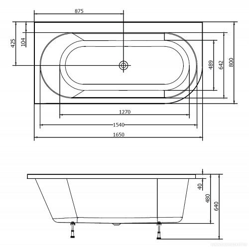 Акриловая ванна ALPEN Astra 165х80 L 33611 - Вид №2
