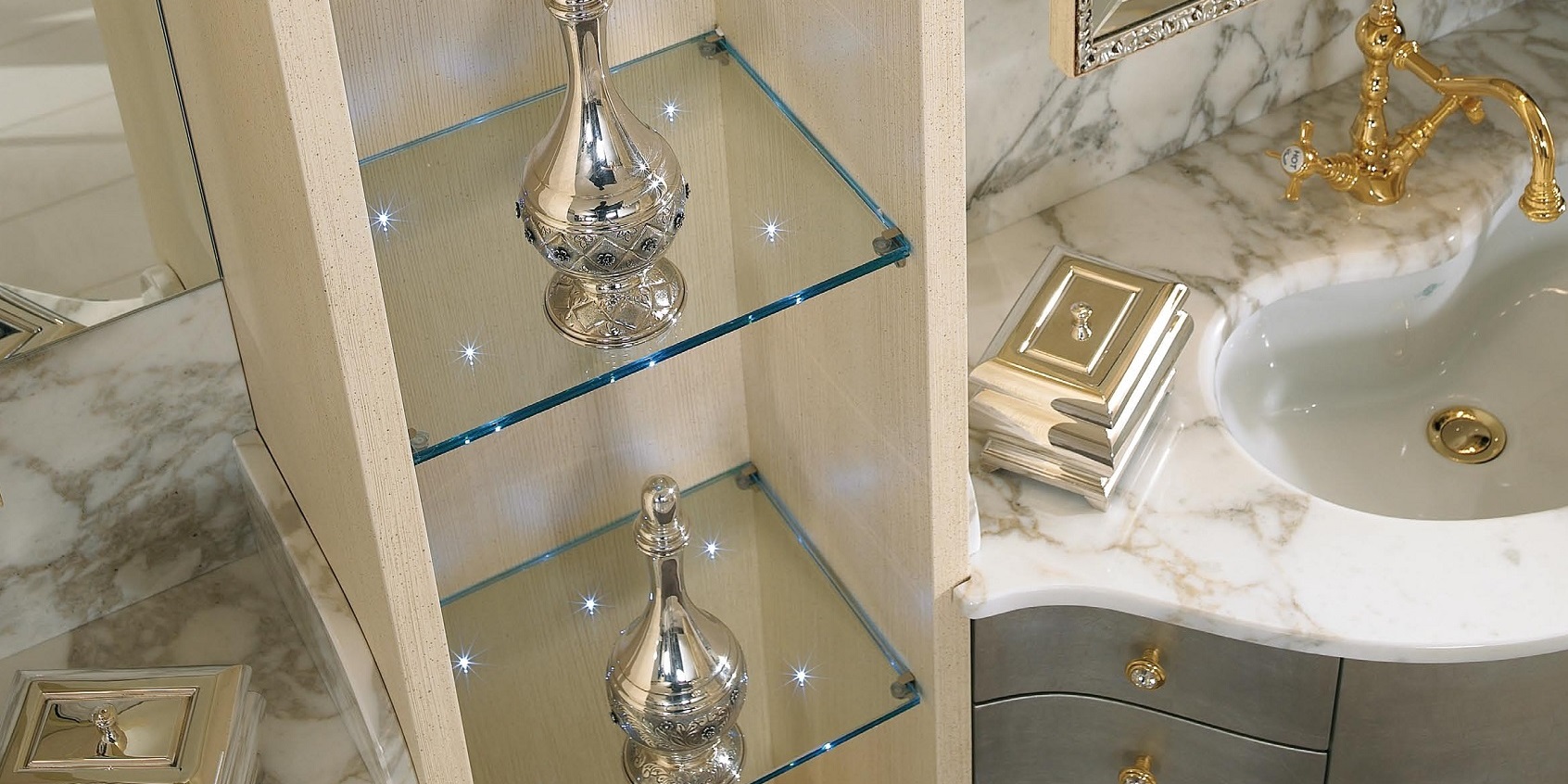 Комплект мебели для ванной 55/4 LINEATRE QUADRO’ 554 - Вид №2