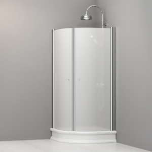 9151S0 Душевая кабина реверсивная DX/SX для душевого поддона четверть круга 90x90, цвет Хромированный Kerasan RETRO Италия