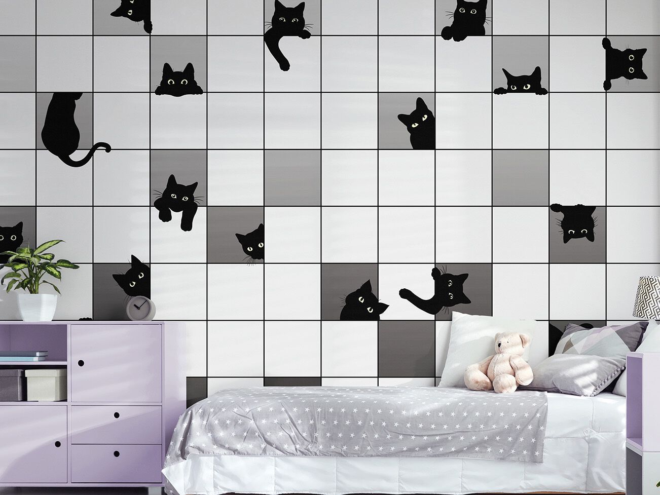 Carta da parati PVC free, eco-friendly, lavabile WallPepper MEOW ARCH-00104632