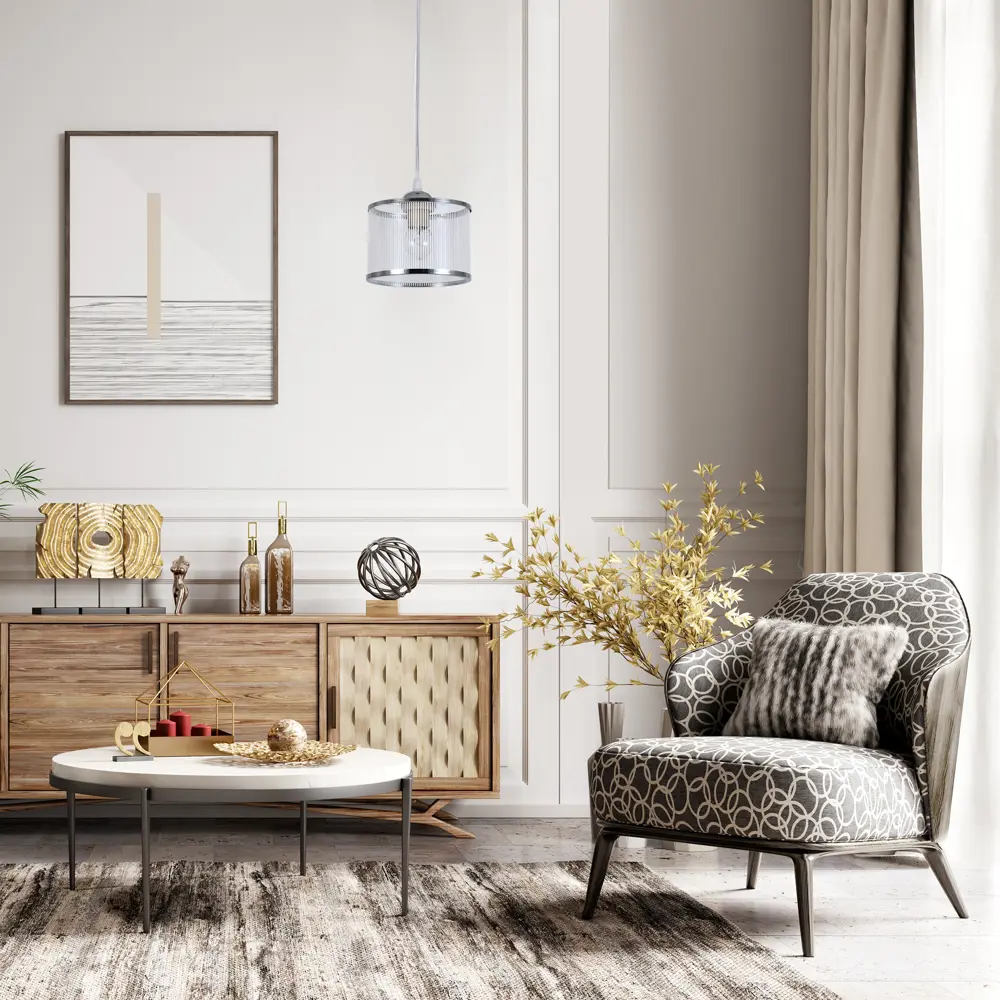 Светильник подвесной Essence 1 лампа 3 м² цвет хром Escada STLM-2017243 - Вид №6