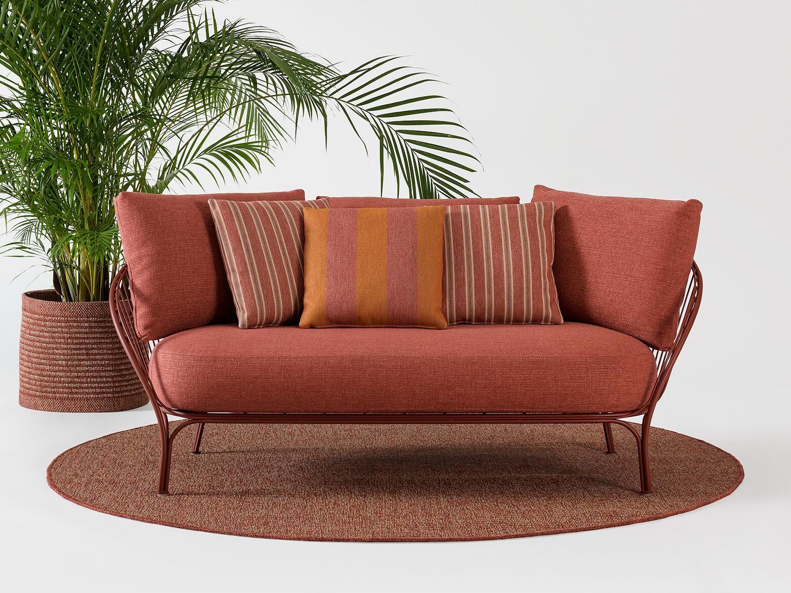 2-местный оцинкованный стальной и тканый садовый диван Kartell Hiray ARCH-00025544