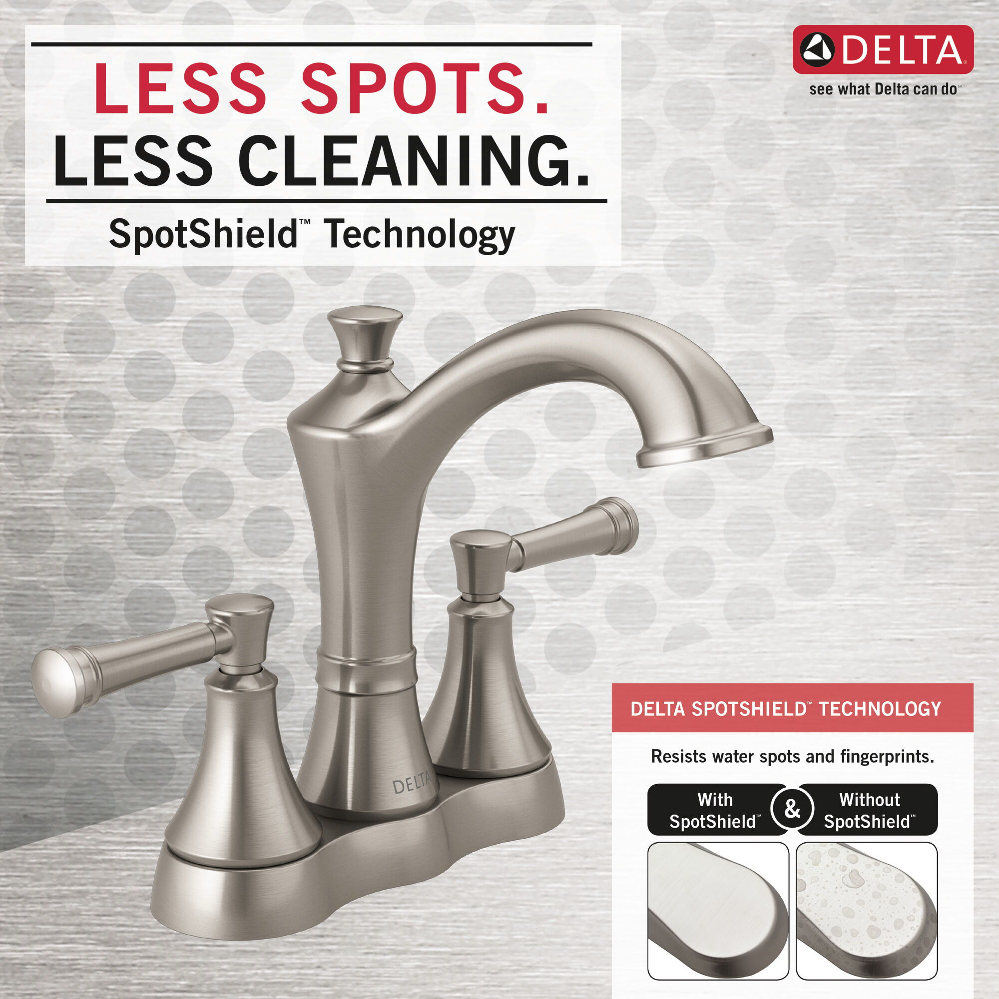 25757LF-SP Смеситель для ванной комнаты с двумя ручками Delta Faucet Valdosta Матовый никель Spotshield  - Вид №4