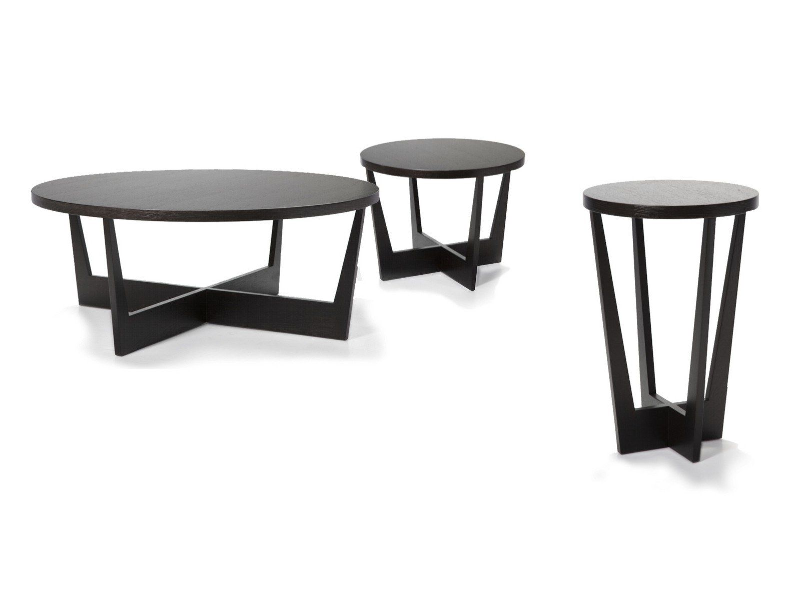 Высокий круглый журнальный столик из дуба для гостиной Duvivier Canapés BARRY ARCH-00120944 - Вид №1