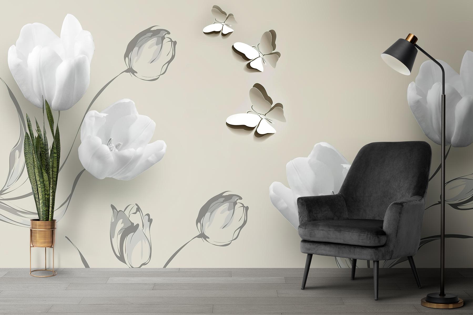 90384044 Фотообои флизелиновые 300х270 см Тюльпаны 3D STLM-0208575 PRIMAVERA