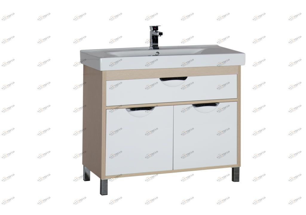 Тумба с раковиной Aquanet Гретта 100 светлый дуб 0017157500169715