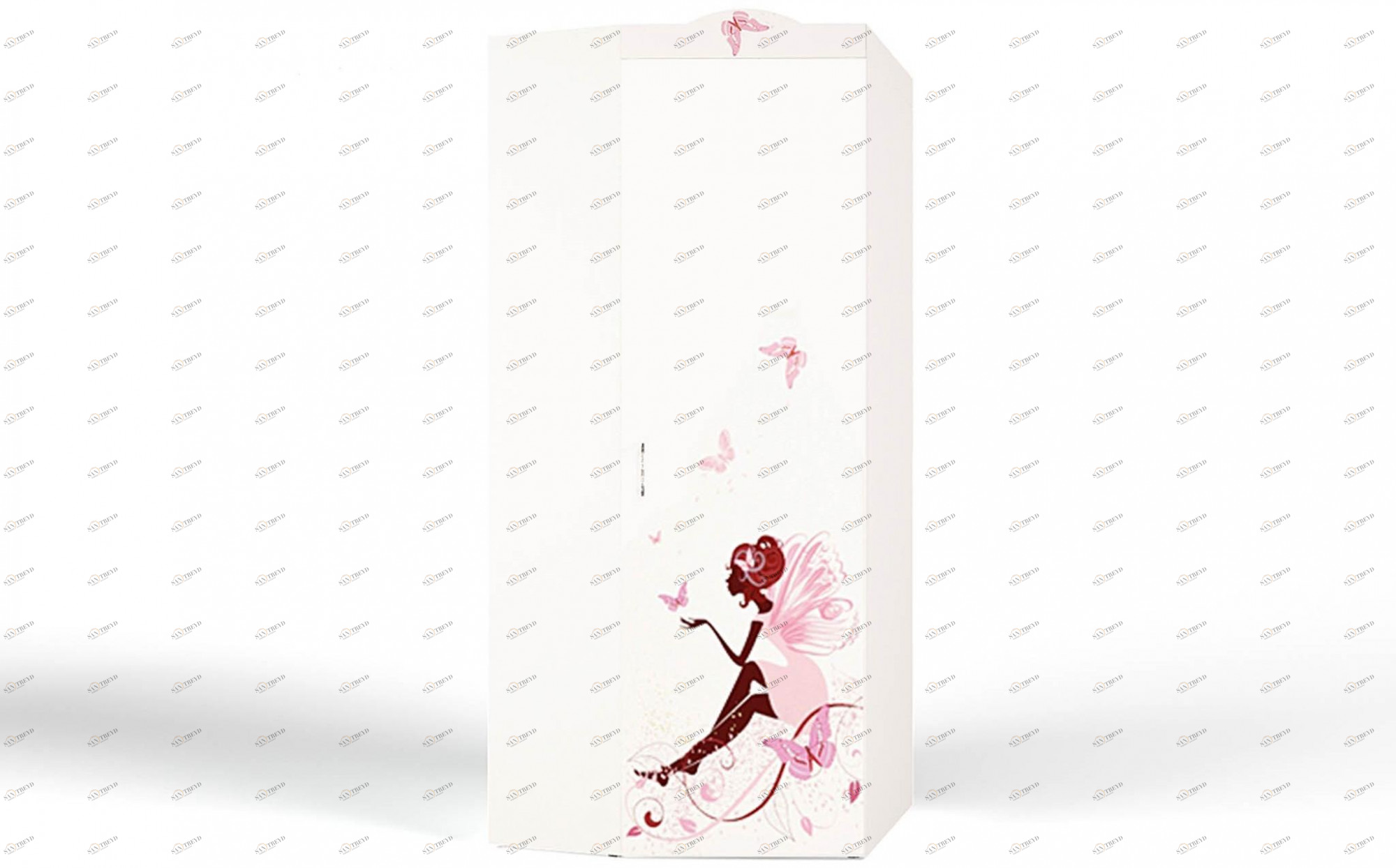 Шкаф угловой ABC-KING Фея без зеркала с девочкой (правый) и со стразами Сваровски 4631147955531