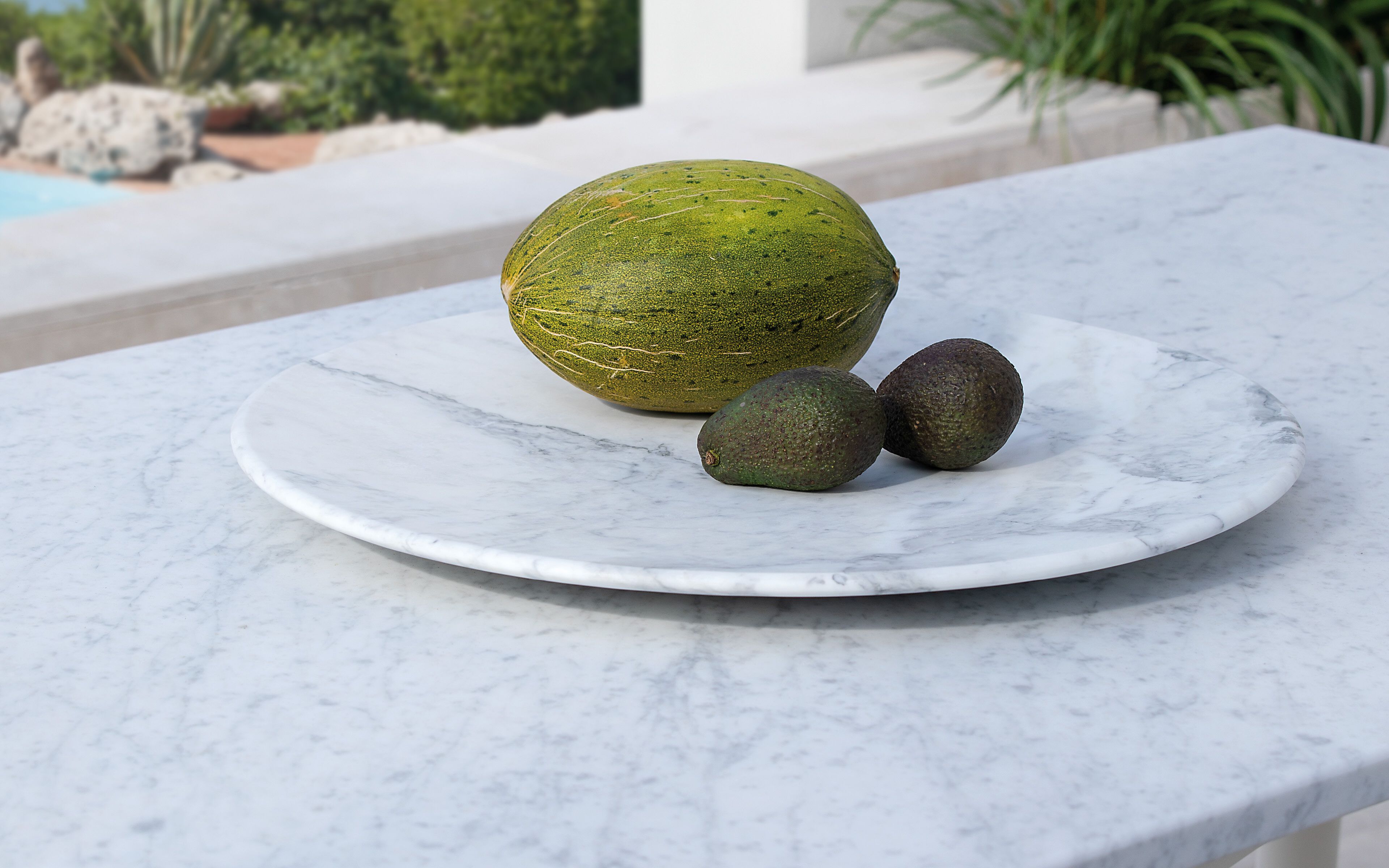 Круглый поднос из каррарского мрамора VELTHA® LEPOS ARCH-00139296 - Вид №3