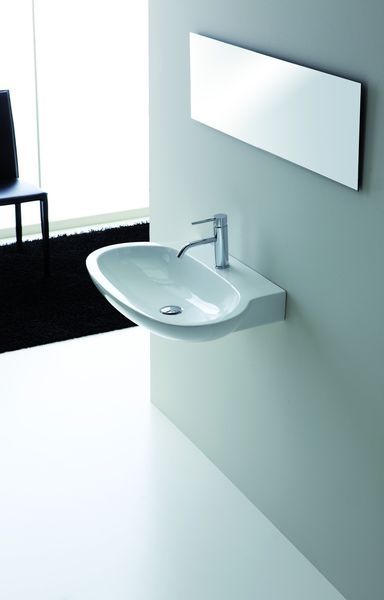 LB50 Подвесная раковина настенная круглая Neroceramica  белая 