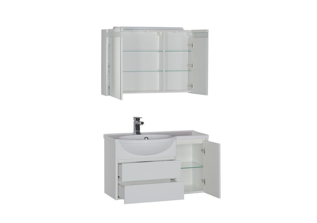 Мебель для ванной Aquanet Лайн 90 L белый 00167610 - Вид №1