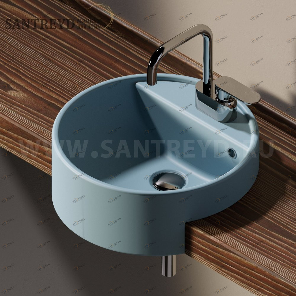 5054-42.5014 Полувстраиваемая раковина консольная 50 см синая Flaminia Twin Ceramica Flaminia 5054425014