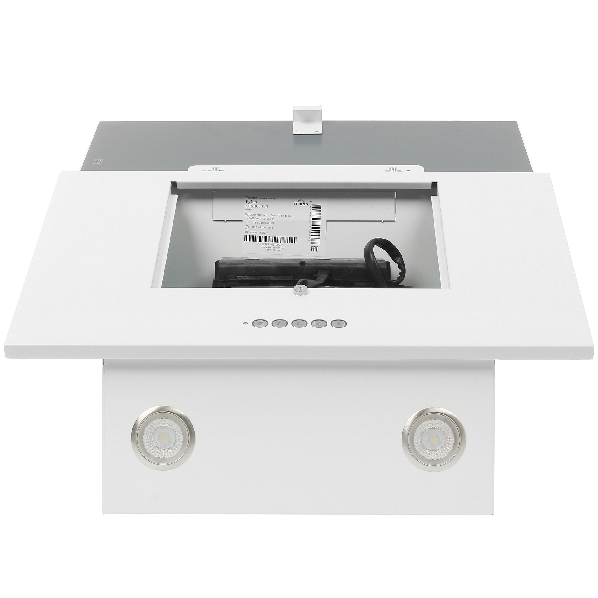 9978238 Вытяжка наклонная ELIKOR Рубин 60П-1000-Е4Д белый/белый STDN-0026796 - Вид №8