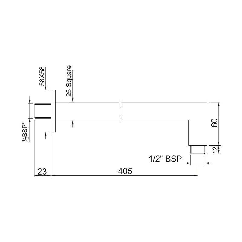 SHA-CHR-455L400 Держатель верхнего душа Jaquar Shower Santreyd - Вид №1