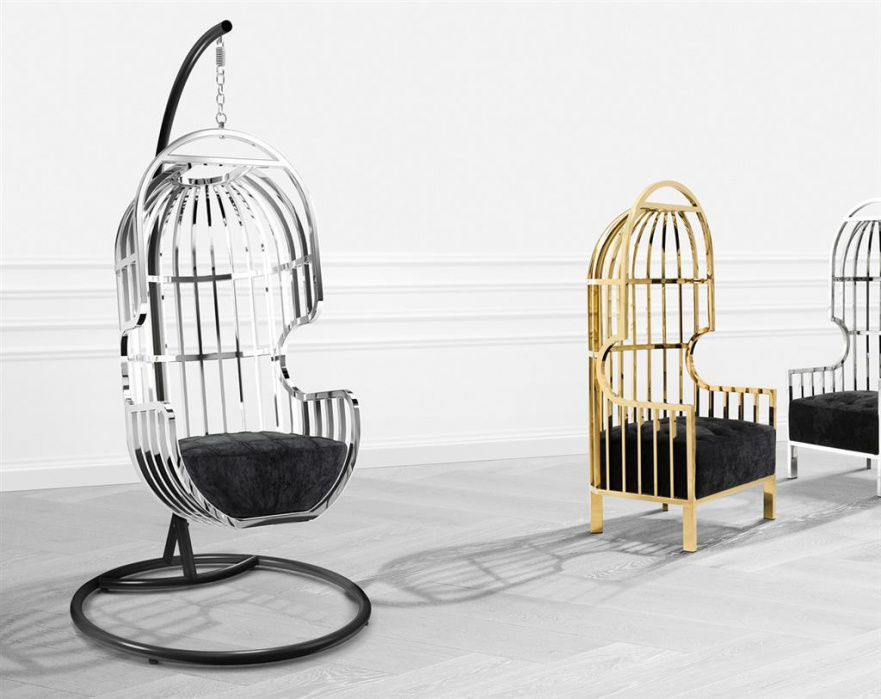 Подвесное кресло La Jolla от Eichholtz EICHHOLTZ ДИЗАЙНЕРСКИЕ, EICHHOLTZ 062348 Хром;черный  - Вид №3