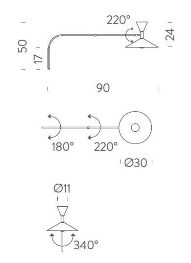 Регулируемая алюминиевая настенная лампа In Stock Nemo ARCH-00148457 - Вид №1