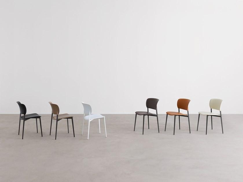 Desalto Стул обитый кожей и кожей с открытой спинкой Ply 718 - Вид №2