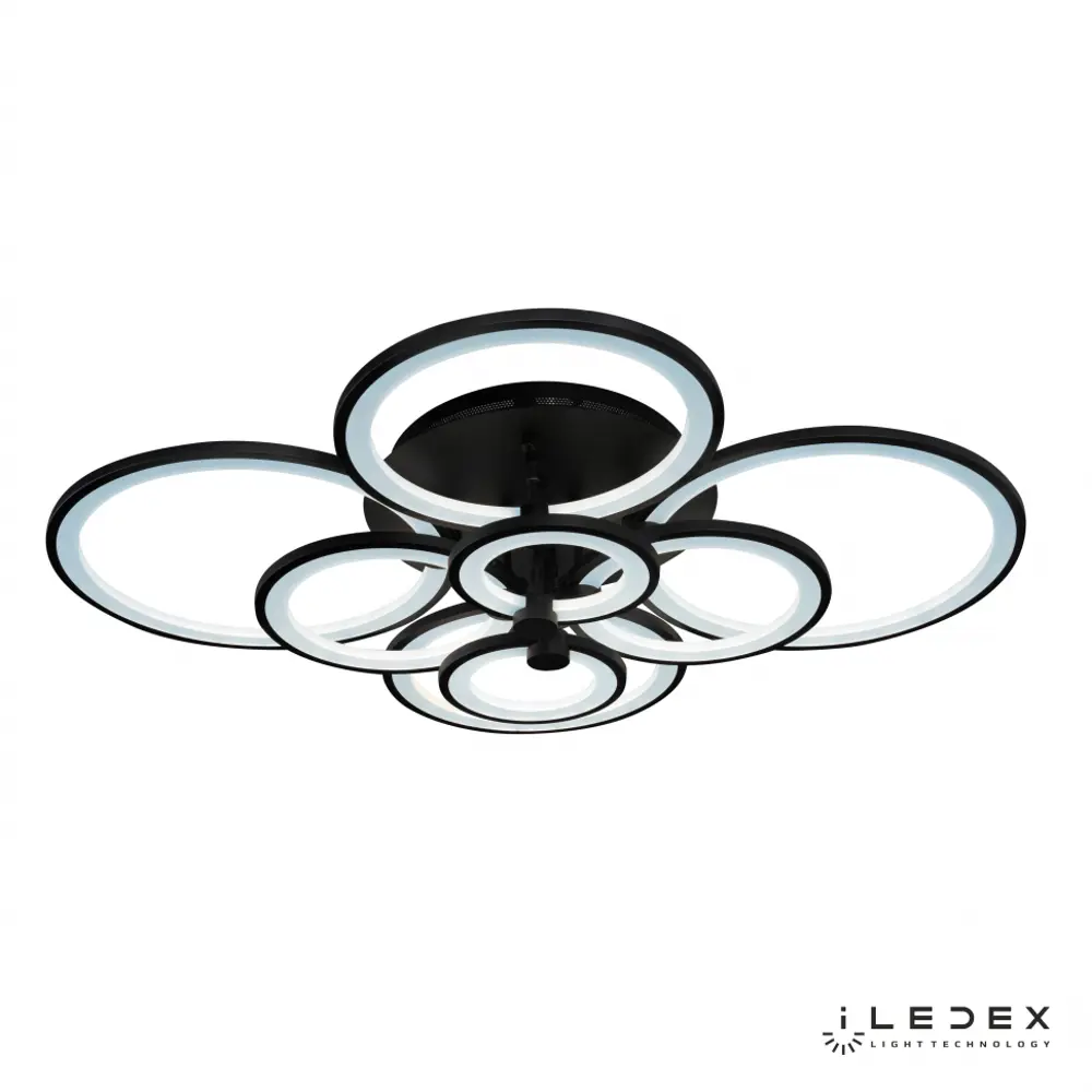 93408258 Люстра потолочная светодиодная iLedex A001_8 BK с пультом управления, 30 м², цвет белый STLM-0546934