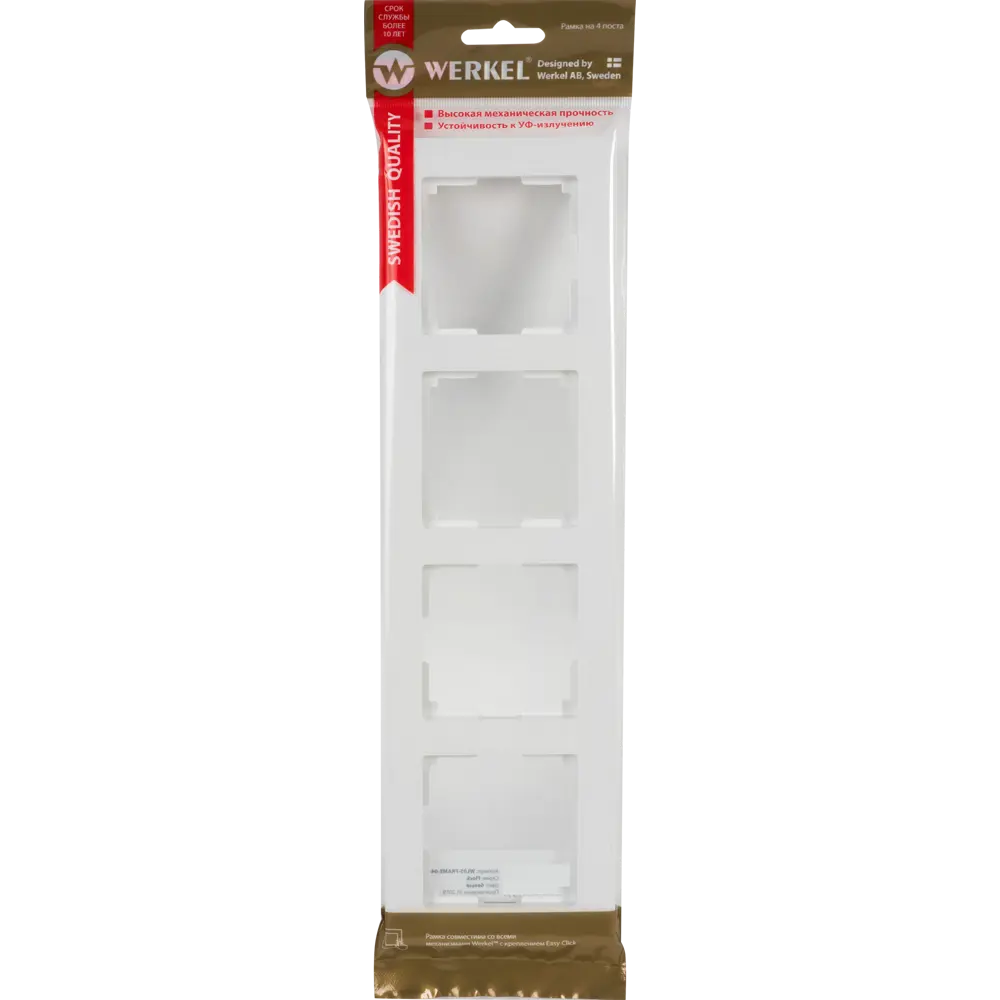 Рамка для розеток и выключателей Werkel Flock 4 поста, цвет белый 82125358 STLM-2195172 - Вид №2