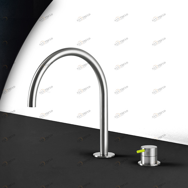 Кухонный смеситель сталь матовая с зеленой ручкой Kitchen Radomonte TKI32SCIL23 Кухонные смесители Radomonte TKI32SCIL23KITCHEN