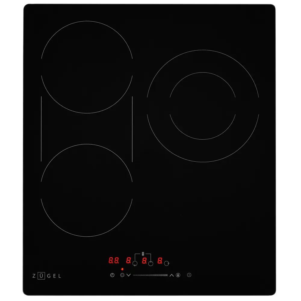 Стеклокерамическая варочная панель Zugel ZEH451C 45x4.4x52 см 3 конфорки цвет черный STLM-2121286